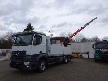 Camion con gru, Autocarro con pianale/ Cassone fisso Mercedes-Benz 2648 Baustoffpritsche + PK 23001 TEC3 Kran: foto 4