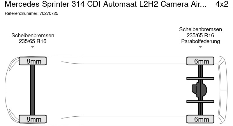 Leasing di Mercedes-Benz Sprinter 314 CDI Automaat L2H2 Camera Airco Cruise L2 10m3 Airco Cruise control Mercedes-Benz Sprinter 314 CDI Automaat L2H2 Camera Airco Cruise L2 10m3 Airco Cruise control: foto 18