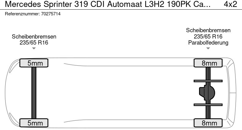 Furgone chiuso Mercedes-Benz Sprinter 319 CDI Automaat L3H2 190PK Camera Airco Cruise MBUX L3 14m3 Airco Cruise control: foto 19