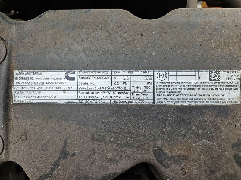 Motore per Macchina da cantiere nuovo Cummins QSB6.7 - Engine/Motor: foto 9 Motore per Macchina da cantiere nuovo Cummins QSB6.7 - Engine/Motor: foto 9