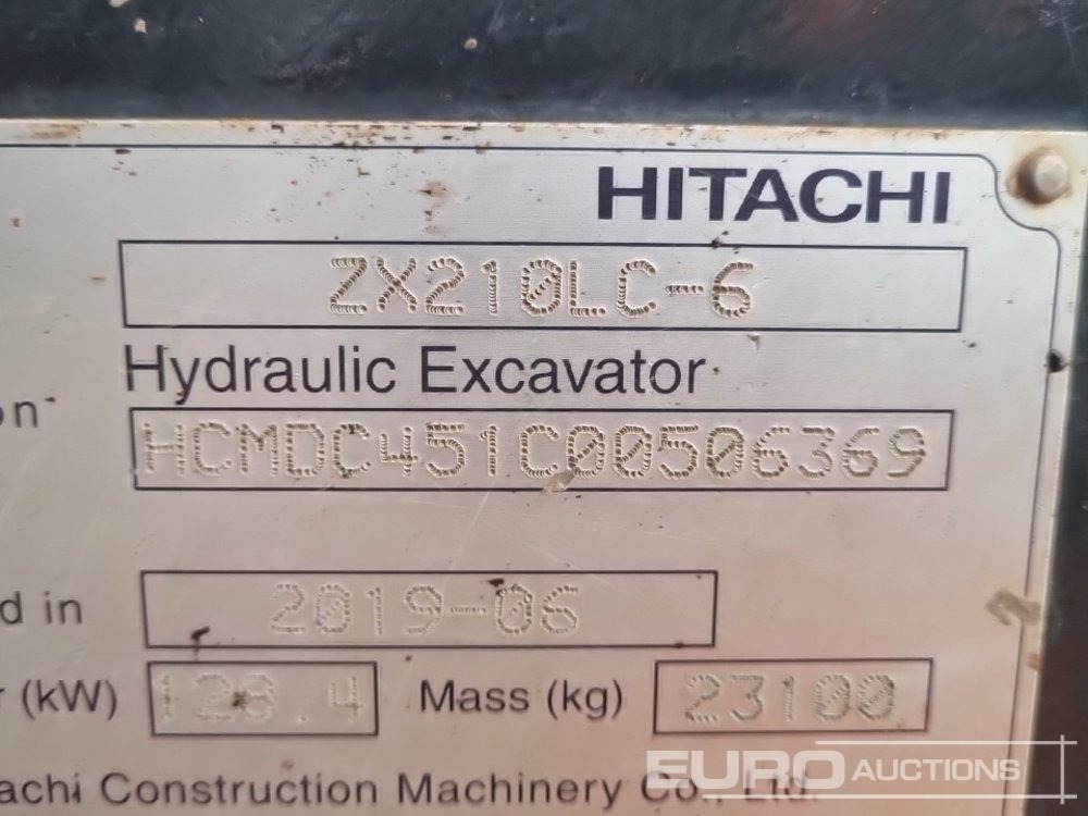 Escavatore cingolato 2019 Hitachi ZX210LC-6: foto 48