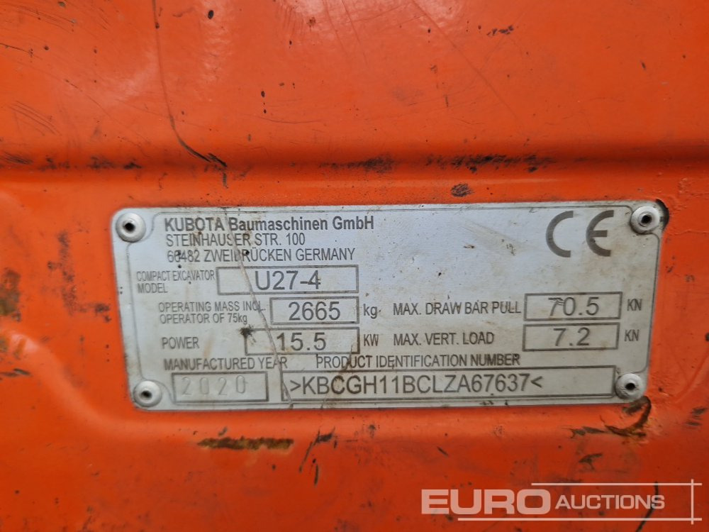 Miniescavatore 2020 Kubota U27-4: foto 27